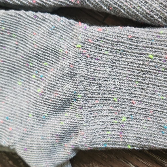 NWOT Confetti SO Fingerless Gloves Mittens Gray Neon Pink Blue Lime Green Purple - Picture 8 of 12